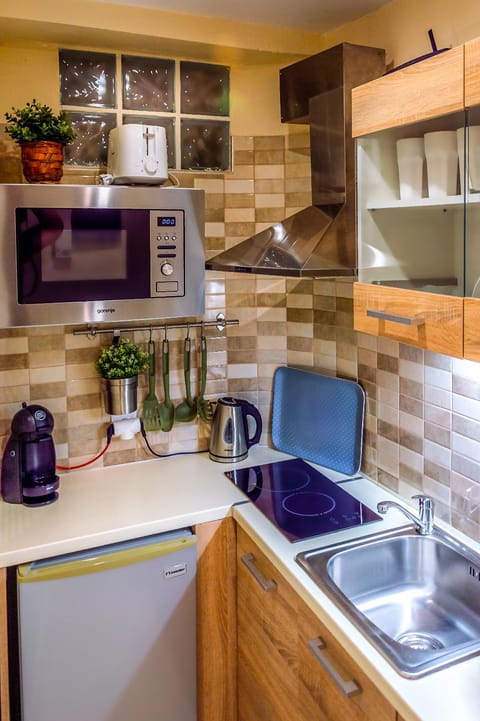 Coffee/tea facilities, Kitchen or kitchenette, minibar, stove