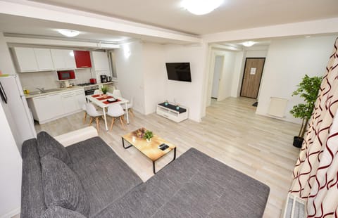 TV and multimedia, Kitchen or kitchenette, Living room, Seating area, Dining area