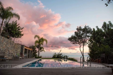 Floor plan, Pool view, Sea view, Swimming pool, Sunset