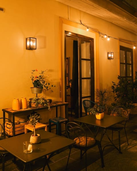 Property building, Patio, Night, Balcony/Terrace, Seating area