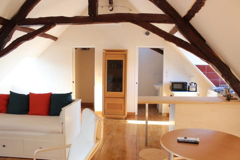 Bathroom, Coffee/tea facilities, Kitchen or kitchenette, Living room, Seating area, Dining area