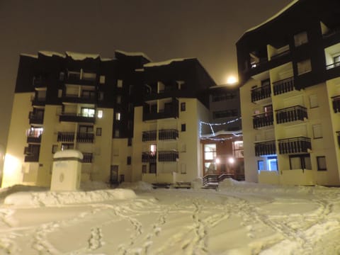 Property building, Night, Winter