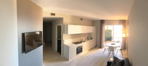 TV and multimedia, Kitchen or kitchenette, Living room, Photo of the whole room, Seating area