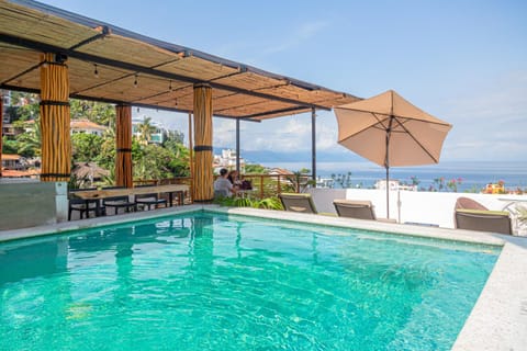 Patio, Pool view, Sea view