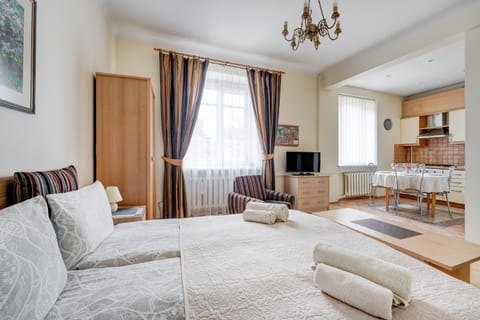 Bed, TV and multimedia, View (from property/room), Living room, Bedroom