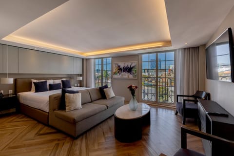Bed, TV and multimedia, Living room, Photo of the whole room, Seating area, Bedroom