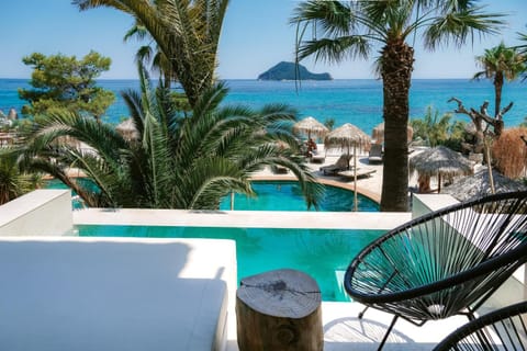 Patio, Natural landscape, Beach, Pool view, Swimming pool