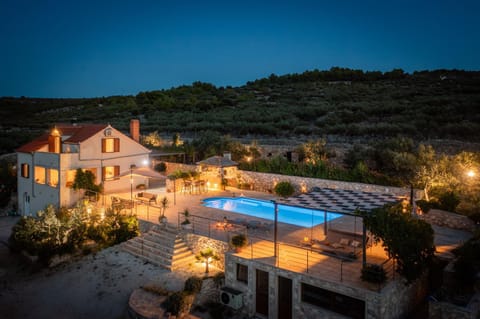 Property building, Swimming pool, Sunset