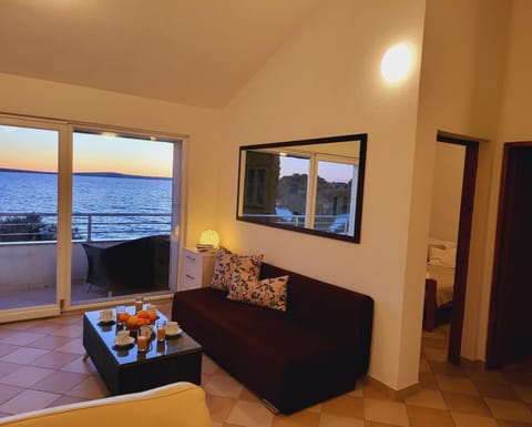 Living room, Seating area, Sea view, Sunset