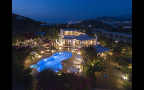 Night, Bird's eye view, Mountain view, Pool view, Swimming pool