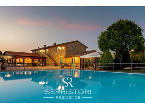Property building, Swimming pool, Sunset