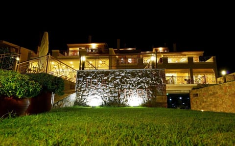 Property building, Night, Garden