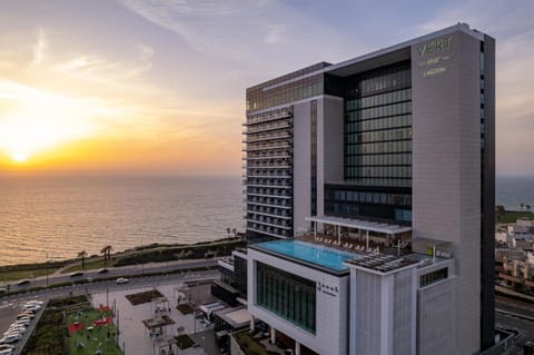 Property building, Swimming pool, Sunset