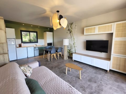 Living room, kitchen