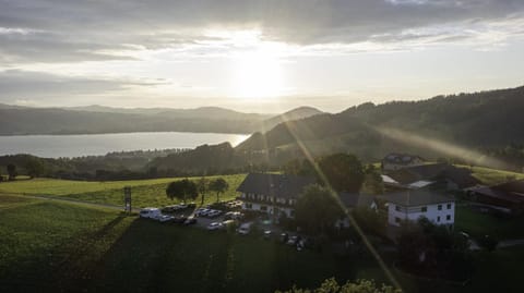 Property building, Restaurant/places to eat, Breakfast, Sunset