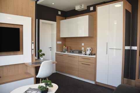 Kitchen or kitchenette, Dining area, stove