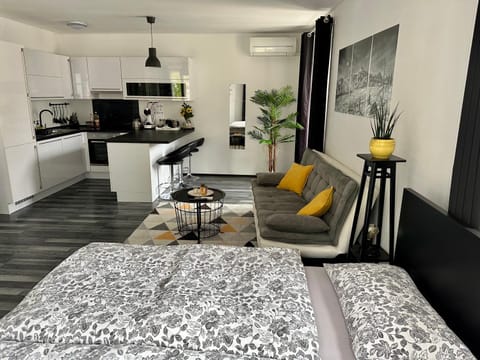 Kitchen or kitchenette, Living room, Photo of the whole room, Seating area, Bedroom
