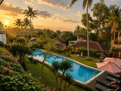 Natural landscape, Garden view, Pool view, Swimming pool, Sunrise