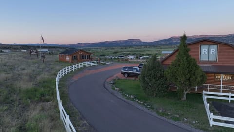 Property building, Natural landscape, Mountain view, Sunset