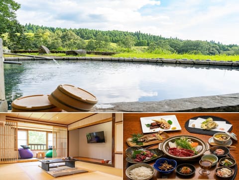 Photo of the whole room, Dinner, Open Air Bath
