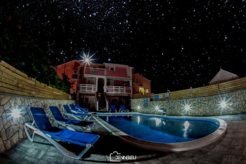 Property building, Night, Summer, Swimming pool, Swimming pool