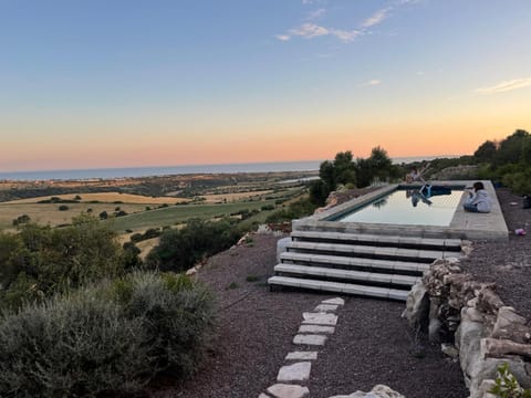 Natural landscape, Swimming pool, Sunset
