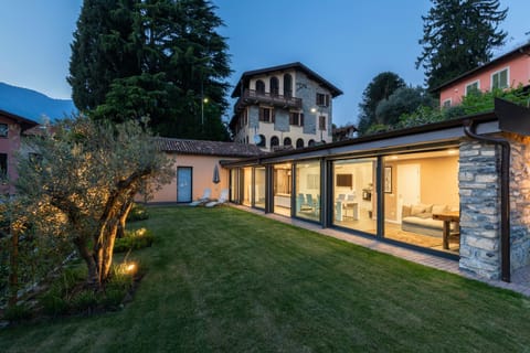 Property building, Night, Garden, Garden view