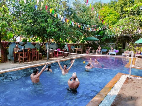 Swimming pool, group of guests