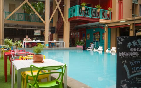 Pool view, Swimming pool, sunbed