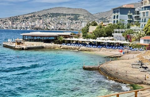 Day, Natural landscape, Beach, Mountain view, Sea view