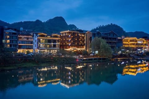 Property building, Night, River view
