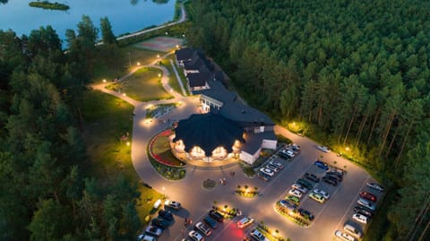 Property building, Natural landscape, Bird's eye view, Parking