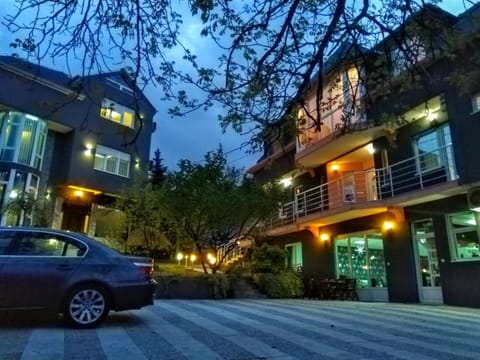 Property building, Night, Neighbourhood, Street view, Parking