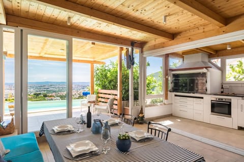 Day, BBQ facilities, View (from property/room), Dining area, Mountain view, Pool view, Sea view, Swimming pool