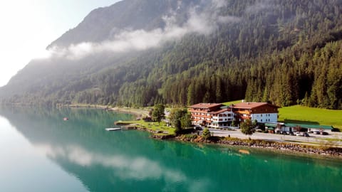 Property building, Natural landscape, Lake view, Mountain view