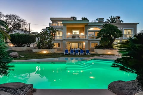 Property building, Night, Swimming pool, sunbed