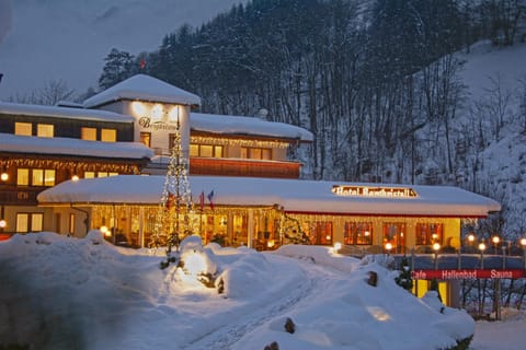 Property building, Night, Winter