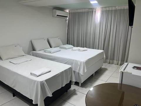 Bed, Photo of the whole room, Bedroom, towels, air conditioner