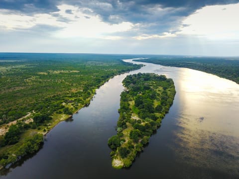 Property building, Natural landscape, Bird's eye view, River view