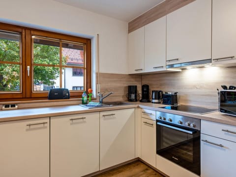 Kitchen or kitchenette, oven, stove, toaster