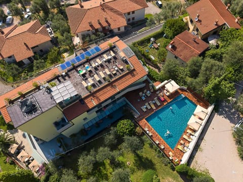 Property building, Bird's eye view, View (from property/room), Swimming pool, Sunset