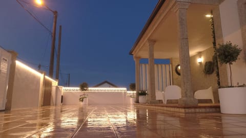 Property building, Patio, Night
