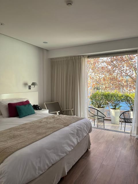 Bed, City view