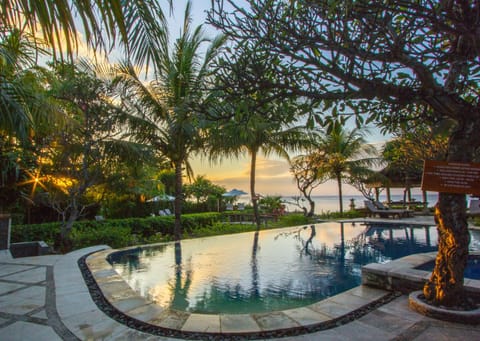 Summer, Garden, Beach, Swimming pool, Sunset