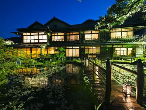 Property building, Facade/entrance, Night, Garden