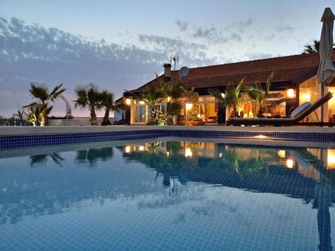 Garden, Swimming pool, Sunset