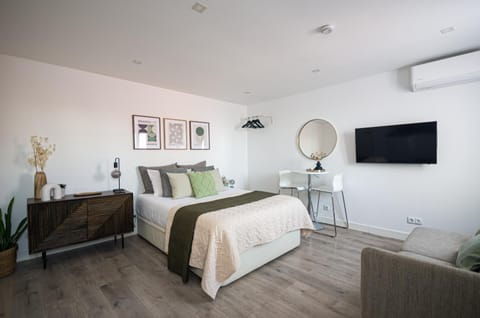 Bed, TV and multimedia, Photo of the whole room, Bedroom, air conditioner