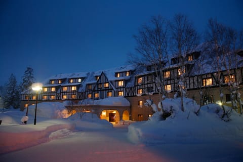 Property building, Night, Winter