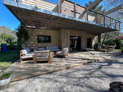 Property building, Patio, Spring, Day, Garden, View (from property/room), Balcony/Terrace, Garden view, Swimming pool