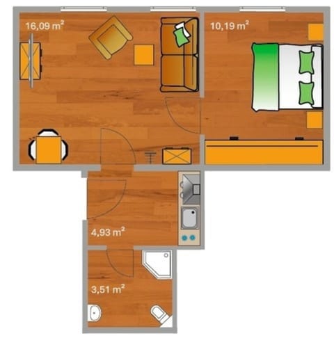 ancora Marina Haus 1 Nr 09, Typ 3 Apartment in Sierksdorf